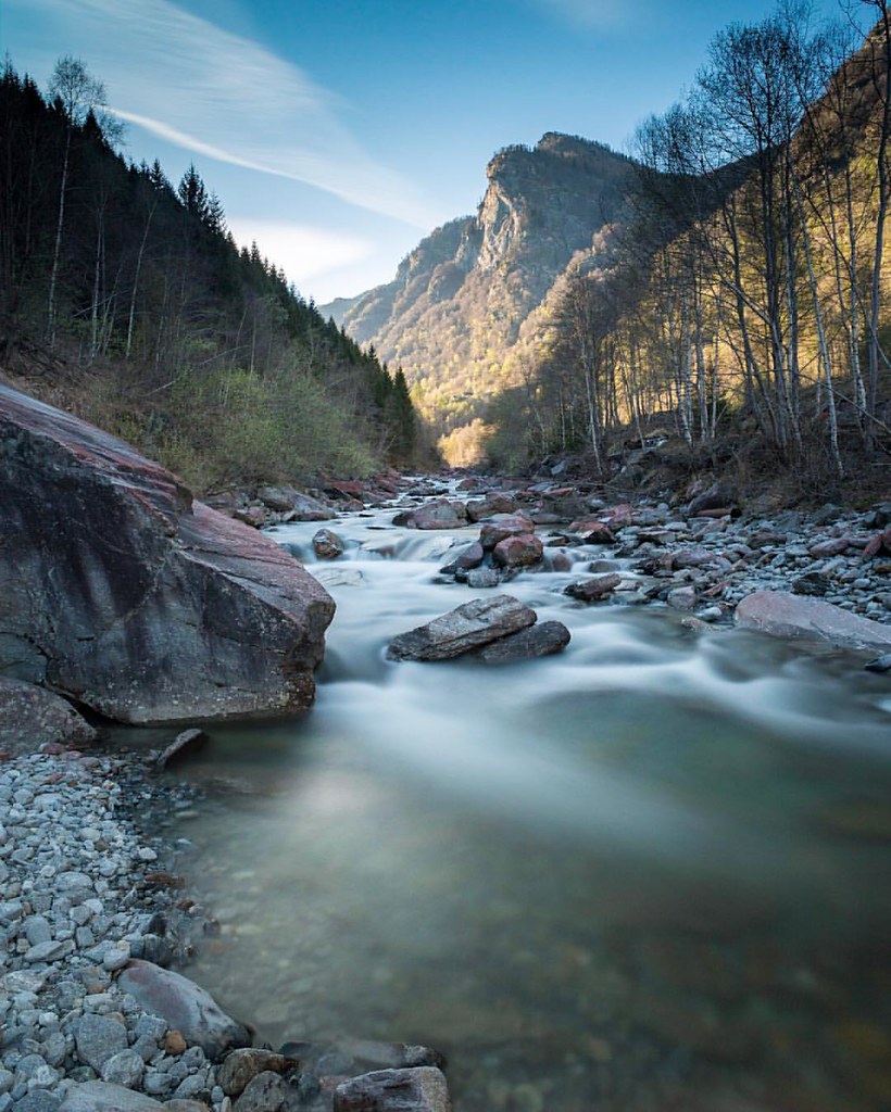 Crystal-clear mountain river — summer swimming